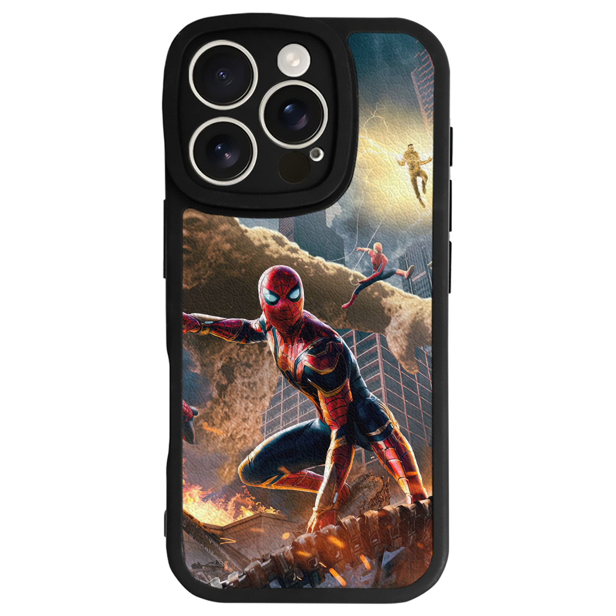 Spider Man スパイダーマン 【iPhone 16シリーズ対応】シリコンスマホケース（レザー調） 材質：シリコン